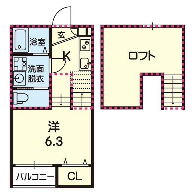 ステラ光の森II(1K/1階)の間取り写真