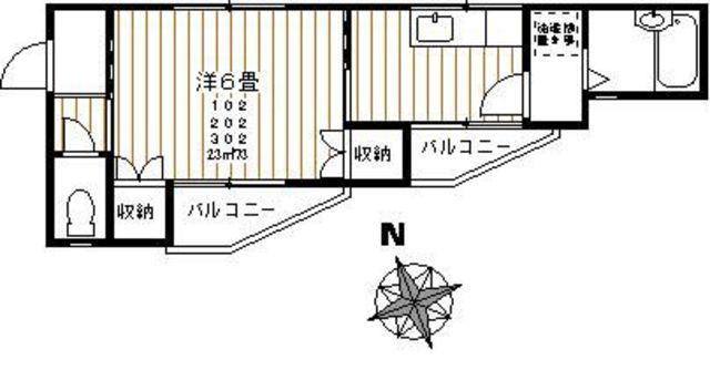 コーポ萌(1K/3階)の間取り写真