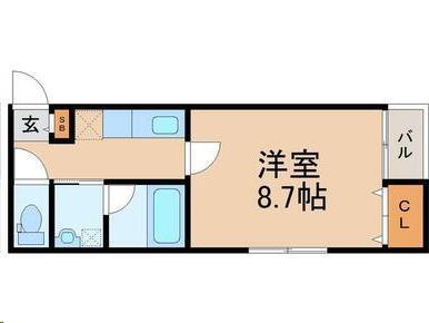 アスコット小田原(1K/2階)の間取り写真