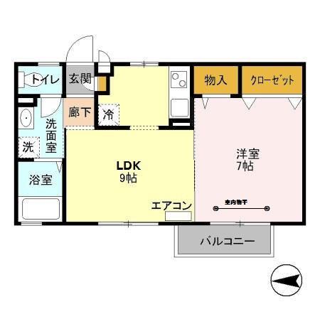 CHARMANT COURT M´S II(1LDK/2階)の間取り写真