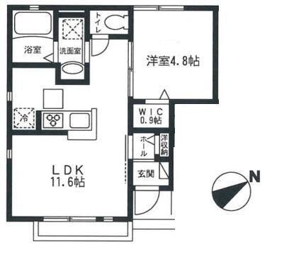 プルミエリアII(1LDK/1階)の間取り写真