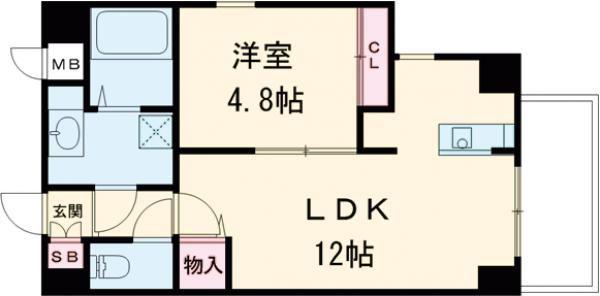 ロジュマンエスト(1LDK/1階)の間取り写真