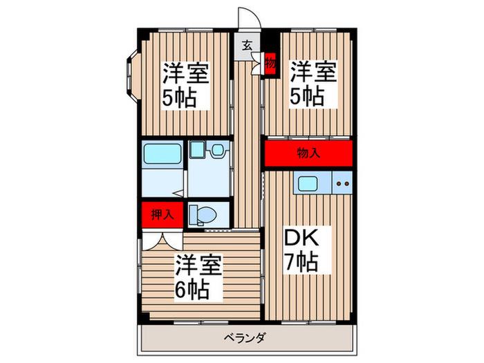 エクセル橋本(3DK/3階)の間取り写真