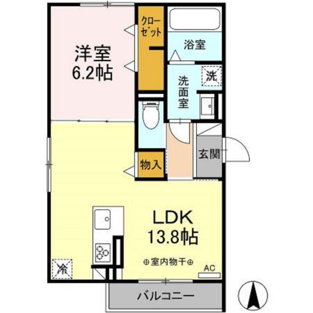 MAISON DE LUMIERE(1LDK/2階)の間取り写真
