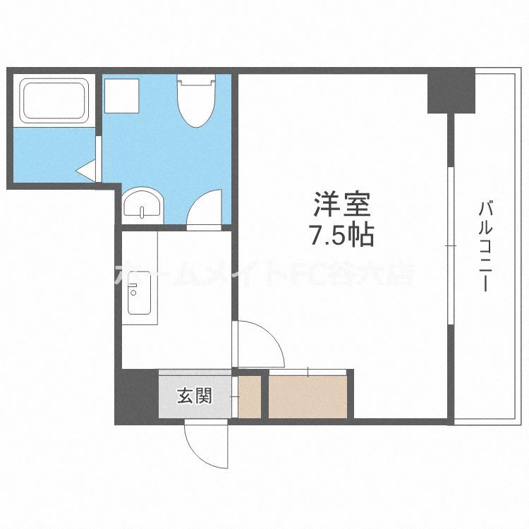 レジデア西本町(1K/11階)の間取り写真