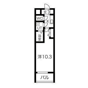 THE MUSIC COURT(1K/8階)の間取り写真