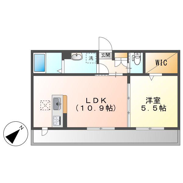 エクラシエ(1LDK/1階)の間取り写真