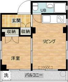 黒門町ハイツ(1DK/3階)の間取り写真