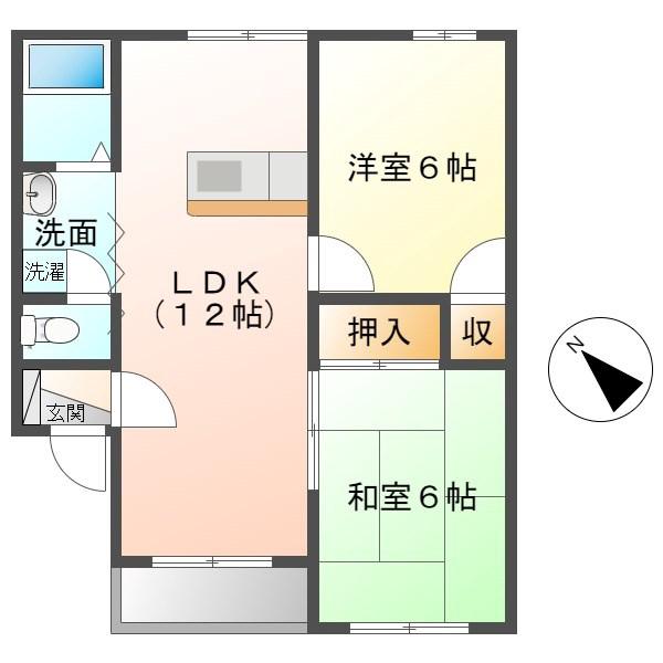 グリーンピア清水(2LDK/3階)の間取り写真
