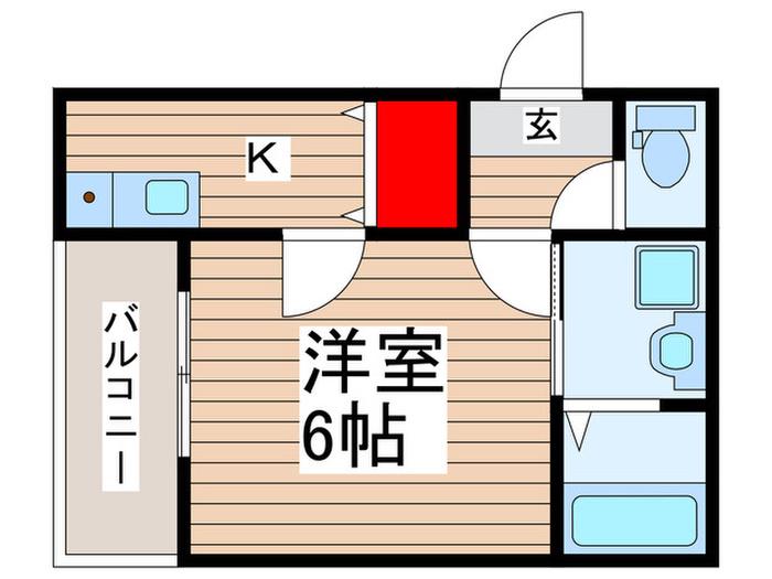 ラウレア大袋(1K/2階)の間取り写真
