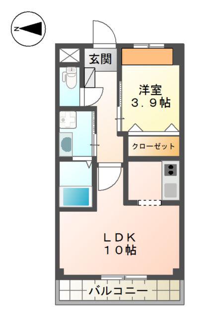 LIANGE(1LDK/1階)の間取り写真