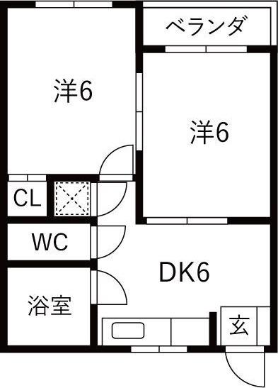 明治第一ビル(2DK/2階)の間取り写真
