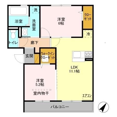 アネシスII(2LDK/2階)の間取り写真