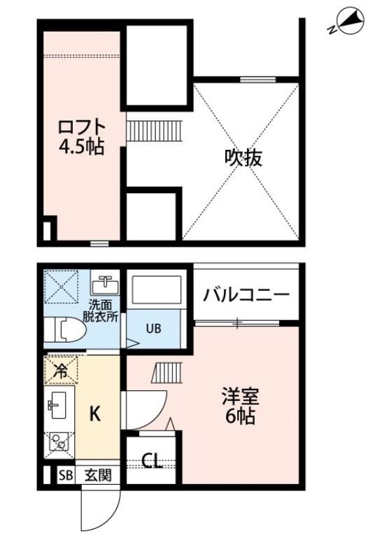 クレア名西 (1K/2階)の間取り写真