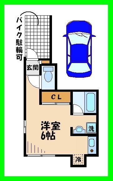PUPPY HOUSE(1K/1階)の間取り写真