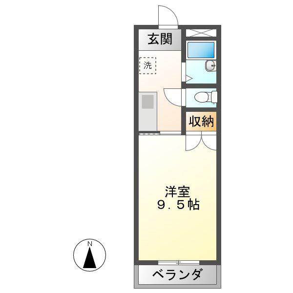 ウッドベル(1K/4階)の間取り写真