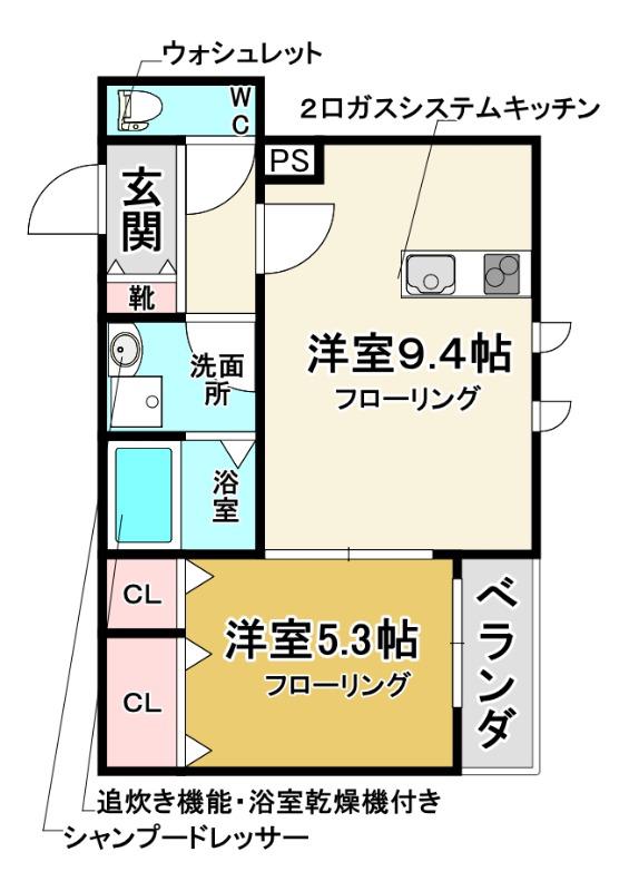 LE COCON(1LDK/1階)の間取り写真
