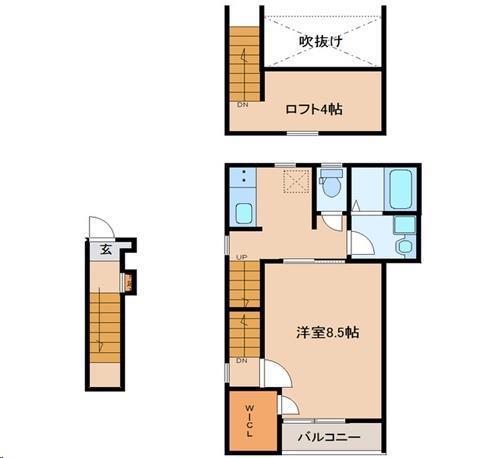 フェレテリア・E(1K/2階)の間取り写真