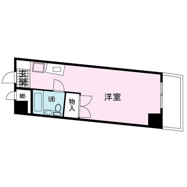 ブックベース(ワンルーム/3階)の間取り写真