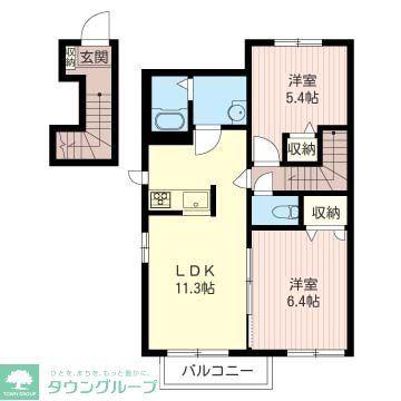 プレリュード(2LDK/2階)の間取り写真
