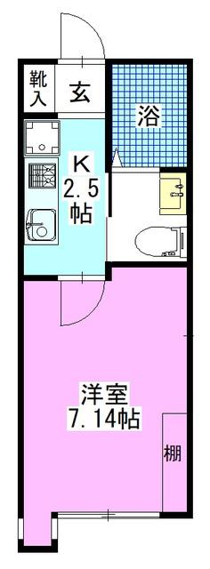 クレール丸山(1K/1階)の間取り写真