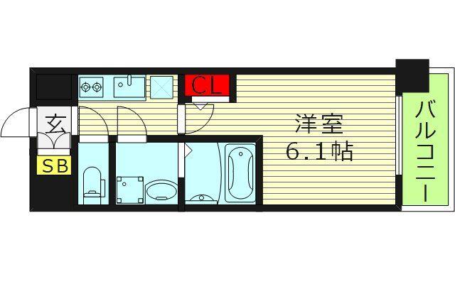 エスリード ザ・レーヴ大阪(1K/5階)の間取り写真