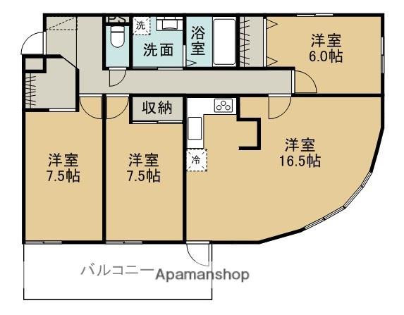 SHELL ROOM(3LDK/5階)の間取り写真