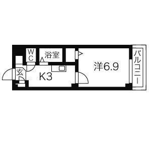 アイリス・コート(1K/3階)の間取り写真