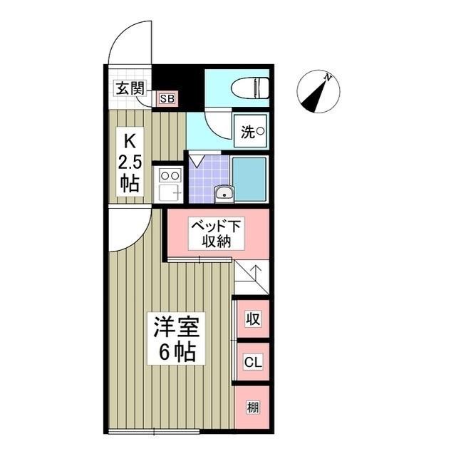 パレスカーマ(1K/1階)の間取り写真