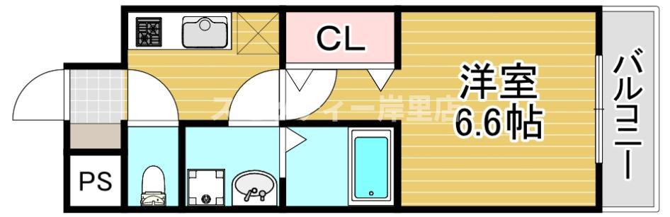 RAYSPRODUCT西住之江ADAMU(1K/4階)の間取り写真