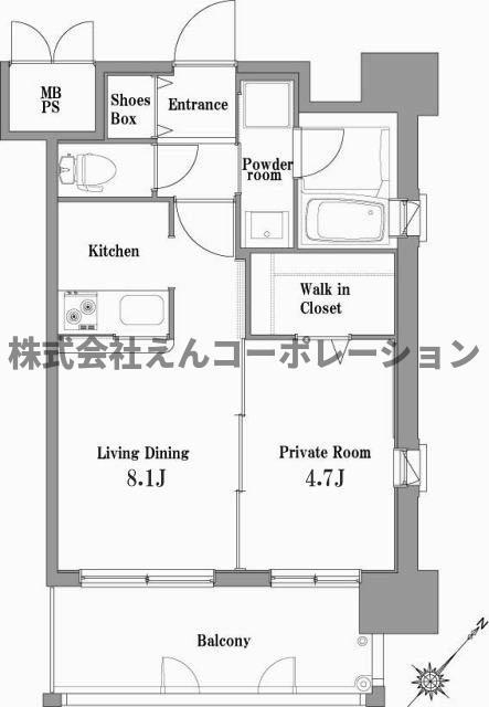 エンクレスト天神STAGE(1LDK/5階)の間取り写真