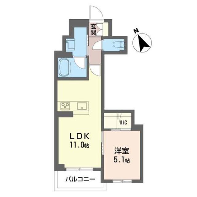 SHAMAISON ベリエ・クレール(1LDK/2階)の間取り写真
