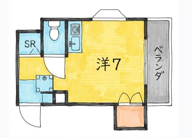 リベラル宮之阪(ワンルーム/3階)の間取り写真
