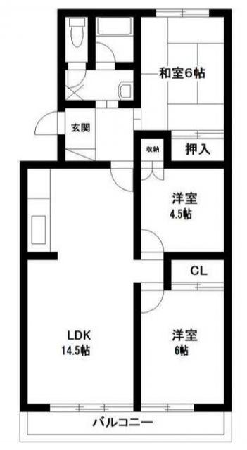 グラシア新前橋(3LDK/3階)の間取り写真