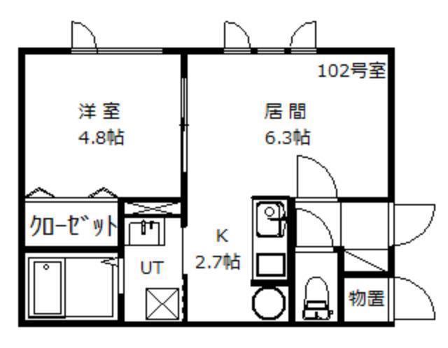 PICCOLA(1LDK/1階)の間取り写真