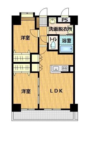 ベルメゾン藤枝(2LDK/1階)の間取り写真