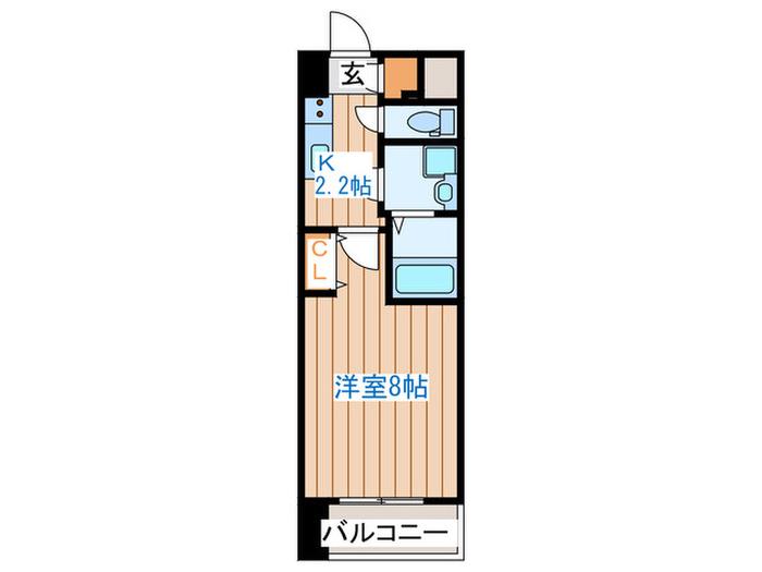 パークサイド仙台東口(1K/2階)の間取り写真
