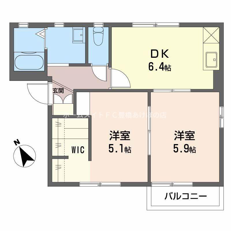 マノワール神ノ輪 B(2DK/1階)の間取り写真