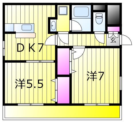 小西第10M&Sビル(2DK/4階)の間取り写真