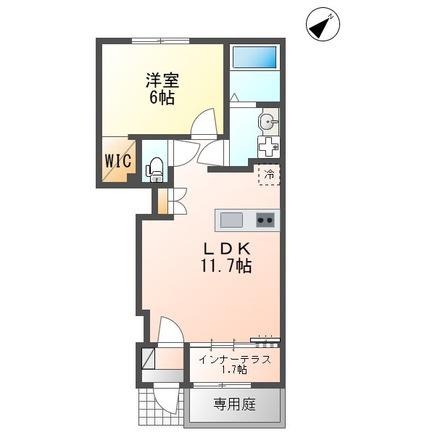 大津市大萱2丁目アパート(1LDK/1階)の間取り写真
