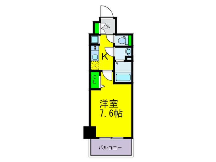 LALA PLACE難波ガルテン(1K/15階)の間取り写真