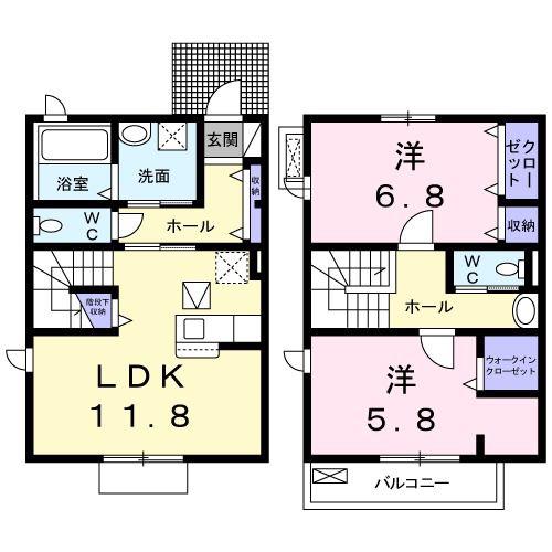 LOTUS(2LDK/1階)の間取り写真