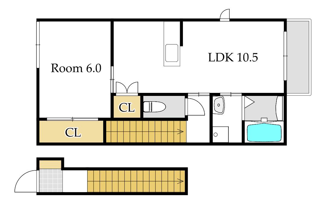 CASA LICHT(1LDK/2階)の間取り写真