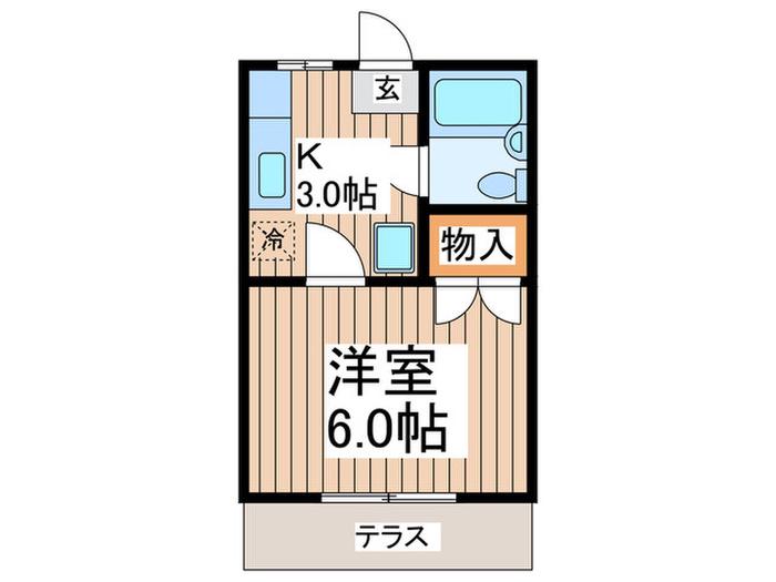 エイブル南林間(1K/1階)の間取り写真