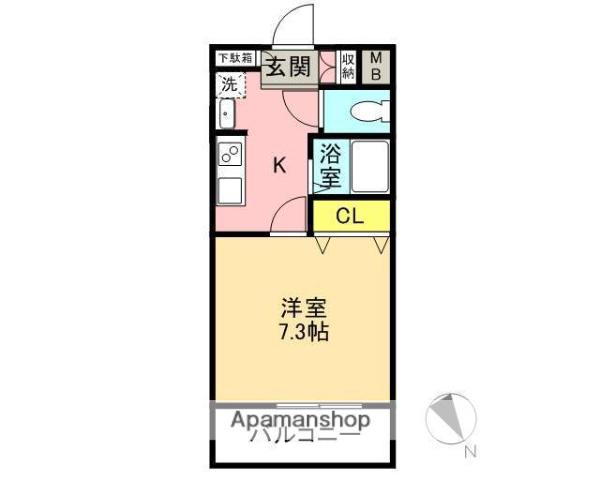 LA・LA(1K/6階)の間取り写真