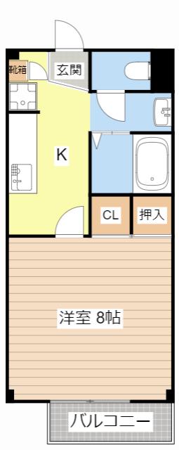KATSUHEIGHTS 参番館(1K/1階)の間取り写真