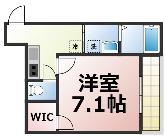 フジパレス諏訪II番館(1K/1階)の間取り写真