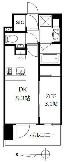 アトラスリベルタ新中野(1DK/10階)の間取り写真