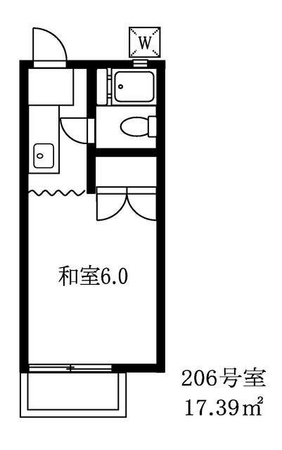 第一千束トキワコーポ(1K/2階)の間取り写真