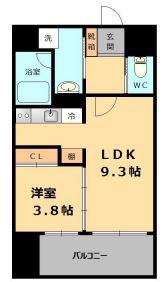 ピアパーク住吉(1LDK/10階)の間取り写真